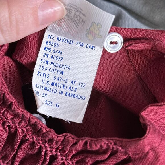 Vintage Winnie The Pooh Walt Disney Girls Size 6 Smocked Peasant Ruffle Dress - Picture 9 of 9